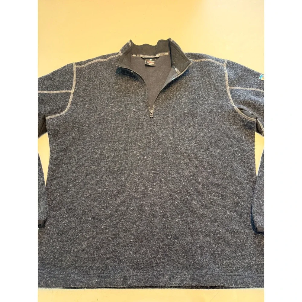 Kuhl ThermoKore Mens XL 1/4 Zip Pullover Wool Blend Sweater Gray 3082